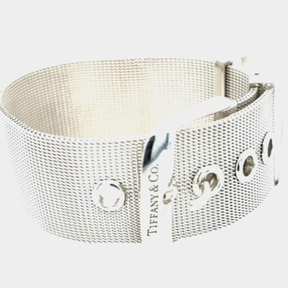 Tiffany & Co. Sterling Silver "Somerset" Mesh Adjustable Buckle Bracelet - Picture 3 of 7